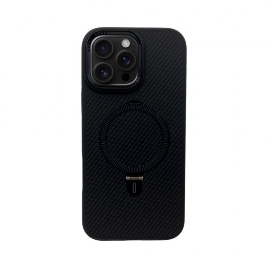 Premium Carbon MagSafe Case TP-100 за iPhone 15 Pro - Space Black