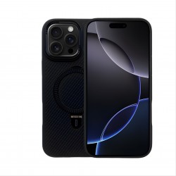 Premium Carbon MagSafe Case TP-100 за iPhone 17 Pro Max - Space Black