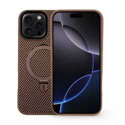 Premium Carbon MagSafe Case TP-100 за iPhone 17 - Titanium Златист