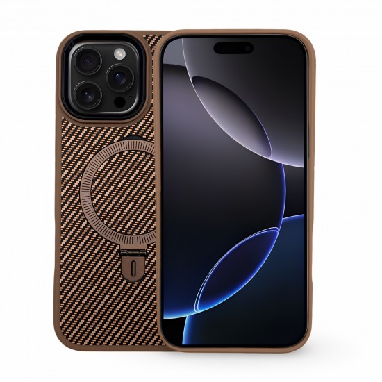 Premium Carbon MagSafe Case TP-100 за iPhone 14 Pro - Titanium Златист