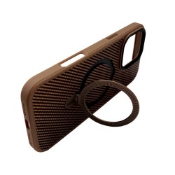 Premium Carbon MagSafe Case TP-100 за iPhone 17 Pro - Titanium Златист