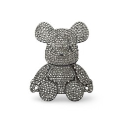 HOL-01 Фигирка за гръб на телефон форма Мече - Сив