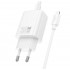HOCO N63 Зарядно GaN USB USB-C PD30W TYPE-C към Lightning- Бял