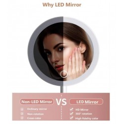 11376-3 Калъф за грим +огледало (Бял) Кутия за козметичен грим, органайзер