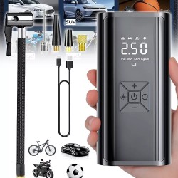 Мощен 12V дигитален компресор с LED светлина PR-1170-323  – 170 PSI, бързо надуване, мониторинг на налягането, подходящ за автомобил, мотор, колело, топки и легла