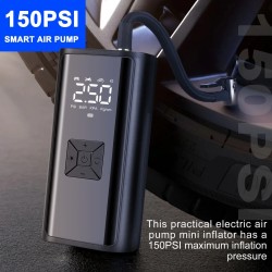 Мощен 12V дигитален компресор с LED светлина PR-1170-323  – 170 PSI, бързо надуване, мониторинг на налягането, подходящ за автомобил, мотор, колело, топки и легла