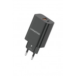 L✮Star LS56 Адаптер 45W 2изх. PD(25W)+QC3.0(20W) SuperFast USB-C - Черен