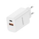 L✮Star LS56 Адаптер 45W 2изх. PD(25W)+QC3.0(20W) SuperFast USB-C - Бял