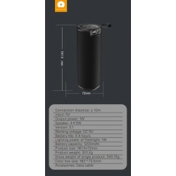 WUW R151 Безжичен тонколона +LED осветление  - Син