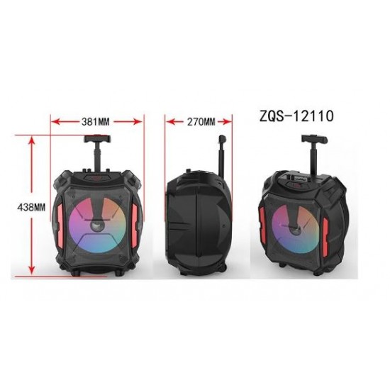 ZQS12110 Портативна Караоке 30W 12'' тонколона Sing-e+жичен микрофон