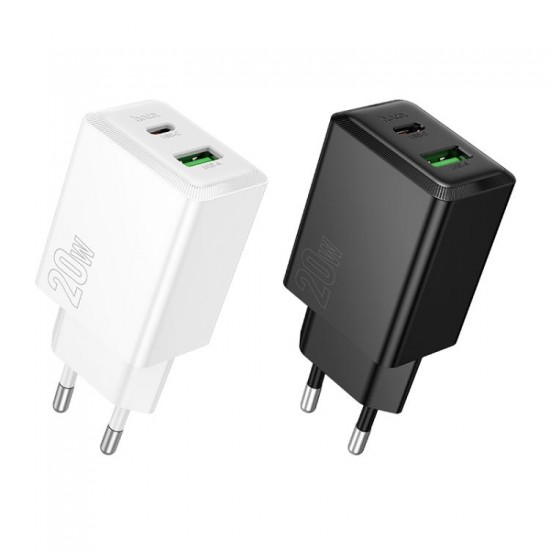 HOCO 220V Адаптер "N69 PD20W+QC3.0 - Бял