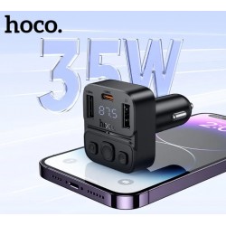 HOCO E87 FM 35W. модулатор трансмитер (2 USB изхода + 1USB-C, microSD, Bluetooth)
