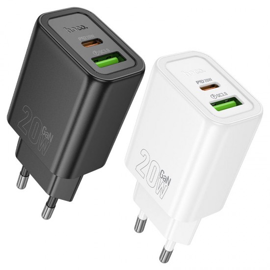 HOCO Адаптер "N61 Gentle" PD20WUSB-C+ QC3.0 18W - Бял