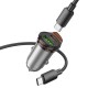 HOCO 12V NZ16A Rigorous Зарядно за кола USB-C+USB-A PD43W Type-C към Type-C