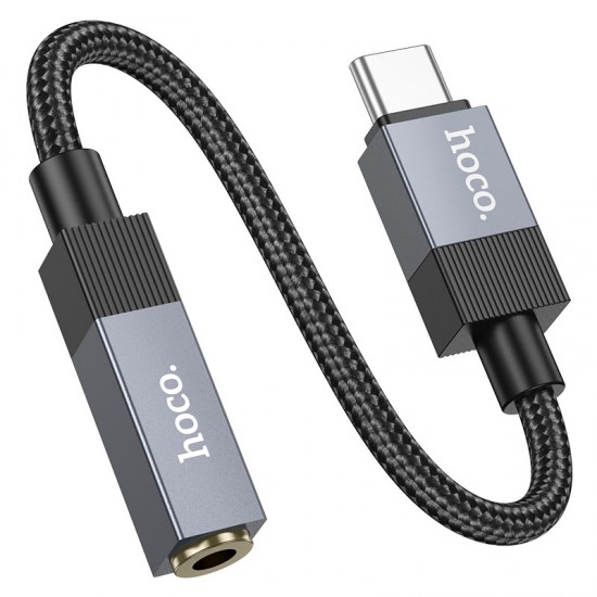 Hoco UPA32C Fresh адаптер USB-C към 3.5mm жак - Черен