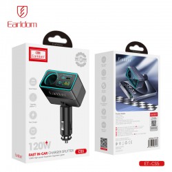 EARLDOM CS5 FM 120W модулатор трансмитер (1 USB изход + 1USB-C + запалка, Bluetooth)