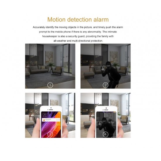 Мини шпионска WIFI камера HY-BA10 ( APP:V380PRO ) безжична, Full HD 1080p, аудио-видео