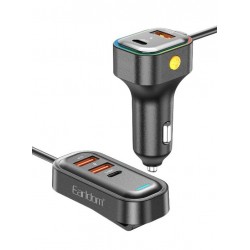 Earldom CC37 – 5-в-1 Автомобилно Зарядно с Удължител за Задни Седалки (PD 30W + QC 3.0)
