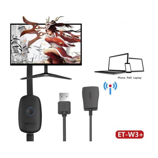 Earldom ET-W3+ – 4K Безжичен HDMI Дисплей Dongle (2.4G/5G Wi-Fi) – Screen Mirroring за Phone / Tablet / Laptop