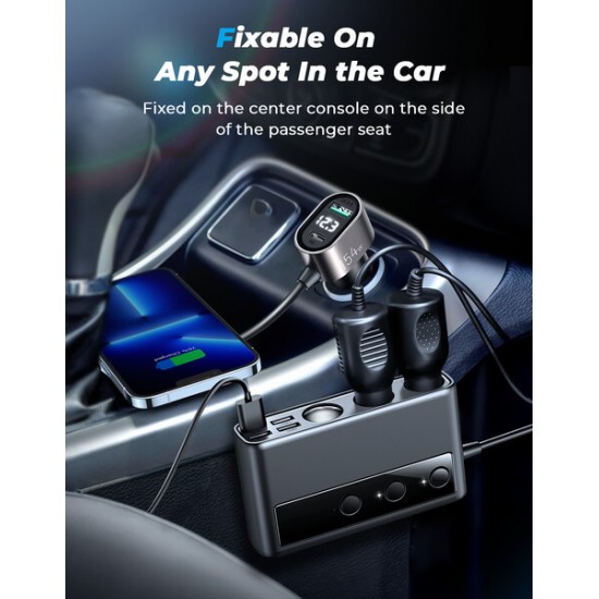 JOYROOM Разклонител за запалка JR-CL06 с 3 гнезда, 5 USB и 1 USB-C 12V/24V PD30W