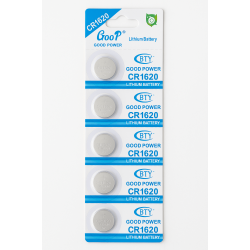 5БР (стек) GOOP CR1620 Бутонни литиево йонни батерии 3V. 5БР (стек)