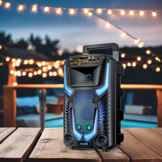 Караоке тонколона инча TTD-8259 8" | 20W, Телескопична Дръжка, LED RGB, Микрофон