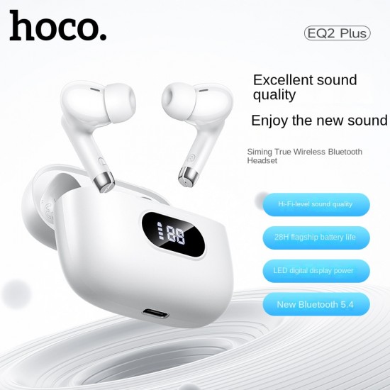 HOCO EQ2 Plus безжични блутут слушалки Hey Siri - Бял HOCO EQ2 Plus безжични блутут слушалки Hey Siri - Бял