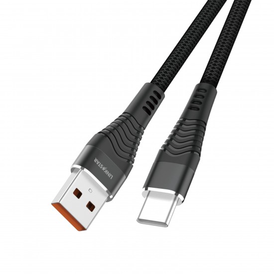 L✮Star LS-23 60W Плетен Кабел Fast USB към Type-C 1M - Черен