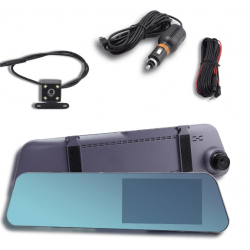 1802 ВИДЕОРЕГИСТРАТОР с ОГЛЕДАЛО FULL-HD 1080P  + ЗАДНА КАМЕРА 4.89"