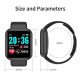 D20/Y68 Смарт спортна гривна Smart bracelet - Черен