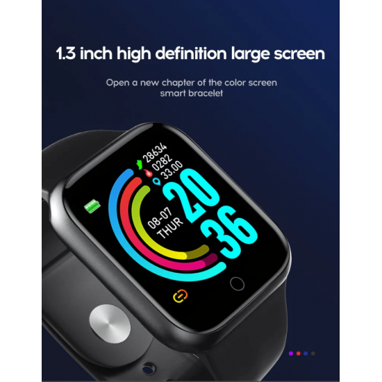 D20/Y68 Смарт спортна гривна Smart bracelet - Черен