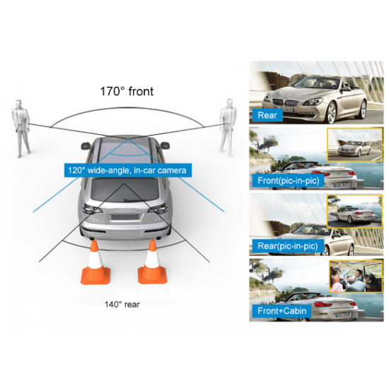 S3 ВИДЕОРЕГИСТРАТОР с ОГЛЕДАЛО FULL-HD 1080P+ екран 4"  + ЗАДНА КАМЕРА