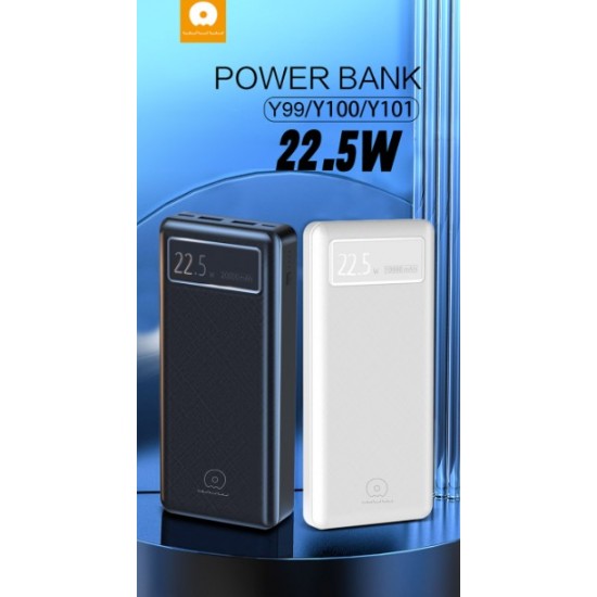 WUW Y100 22.5W 20,000mAh PD+QC3.0 изх.USB 20,000MAH - Черен