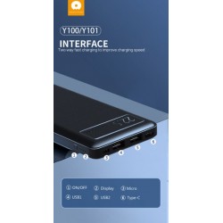 WUW Y100 22.5W 20,000mAh PD+QC3.0 изх.USB 20,000MAH - Бял
