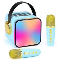 ZX-03 (Син) Караоке мини преносим Практичен Bluetooth високоговорител с 1бр. комплект микрофон  