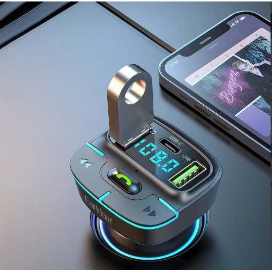 EARLDOM M101 FM 2.4A. модулатор трансмитер (2 USB изхода + 1USB-C, Bluetooth)