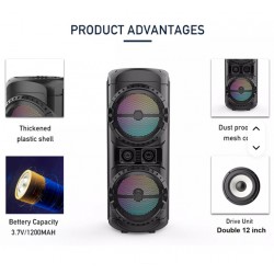 Караоке тонколона 12' инча ZQS12201 с безжичен микрофон 50W