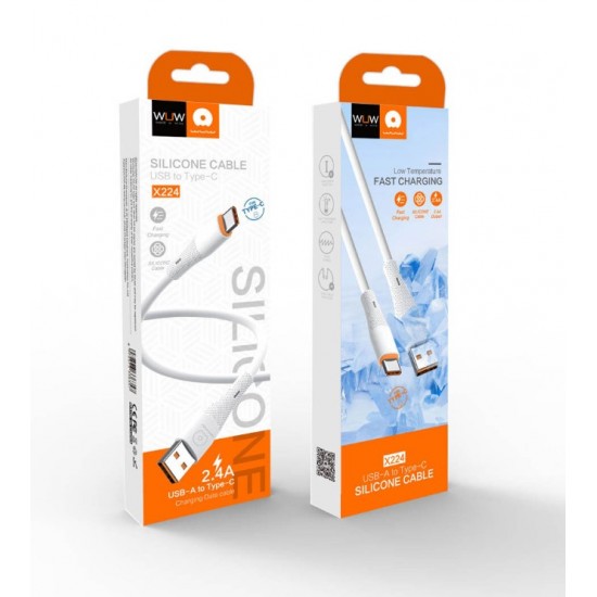 WUW X224 Кабел за Зареждане 2.4A 1M - USB към Type-C