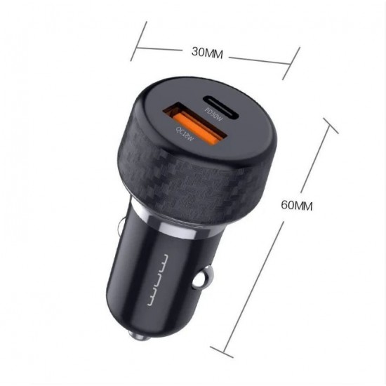 WUW C258 12V Адаптер кола 48W двоен изход USB и USB-C