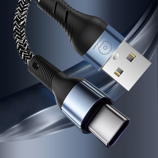 WUW X213 Плетен Кабел за Зареждане 2.4A 1M - USB към TYPE-C