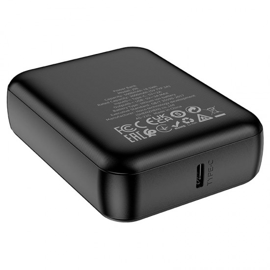 HOCO J96 мини Външна батерия 5,000mAh 1XUSB-C 81*62*25  -  Черен