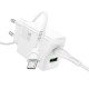HOCO N71 PD30W + USB QC3.0 зарядно+ кабел Type-C към Type-C - Бял