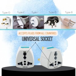 Адаптер MG-7 накрайник за ток контакт EU към UK английско за чужбина CE