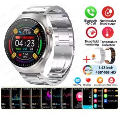 MK53 Смарт часовник 3 Каишки GT4 Bluetooth 47мм - Сив