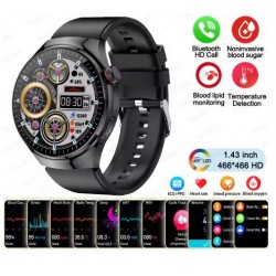 MK27 Смарт часовник 3 Каишки GT4 Bluetooth 47мм - Черен