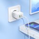 HOCO N71 PD30W + USB QC3.0 зарядно+ кабел Type-C към Lightning - Бял