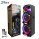 ZQS15201 Мощна Bluetooth Караоке Тонколона Sing-e , 100W, 2 x 15", RGB LED, TWS, FM, USB, TF, 2 Безжични Микрофона