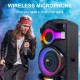 ZQS15201 Мощна Bluetooth Караоке Тонколона Sing-e , 100W, 2 x 15", RGB LED, TWS, FM, USB, TF, 2 Безжични Микрофона