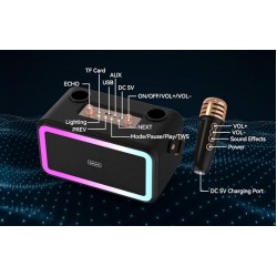 Портативна Караоке Система M3201+ с 2 Микрофона - Оранжев