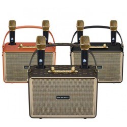 Портативна Караоке Система M4202+ с 2 Микрофона - Черен